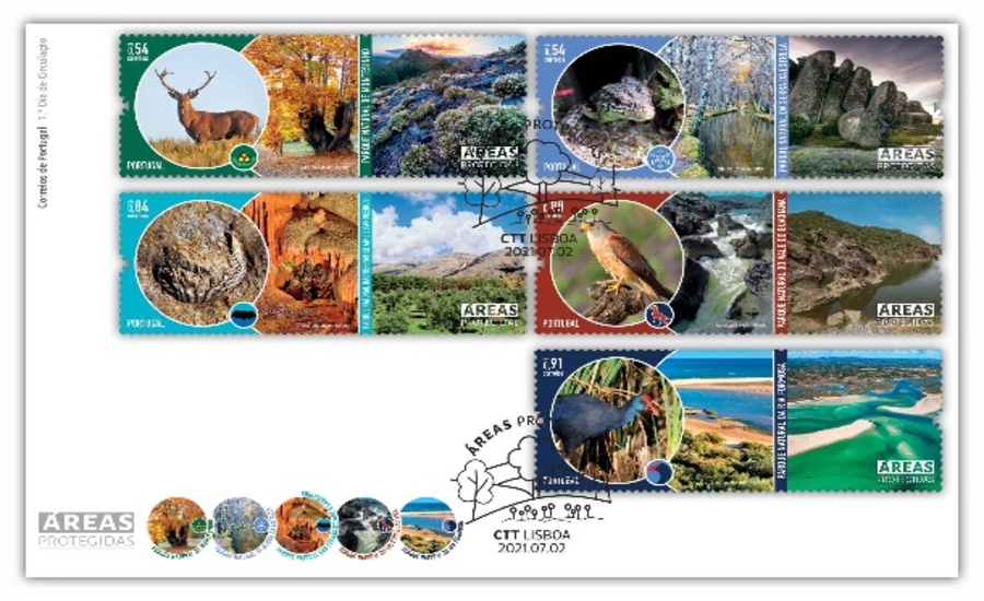 Da Serra da Estrela à Ria Formosa, novos selos ilustrados com áreas protegidas de Portugal